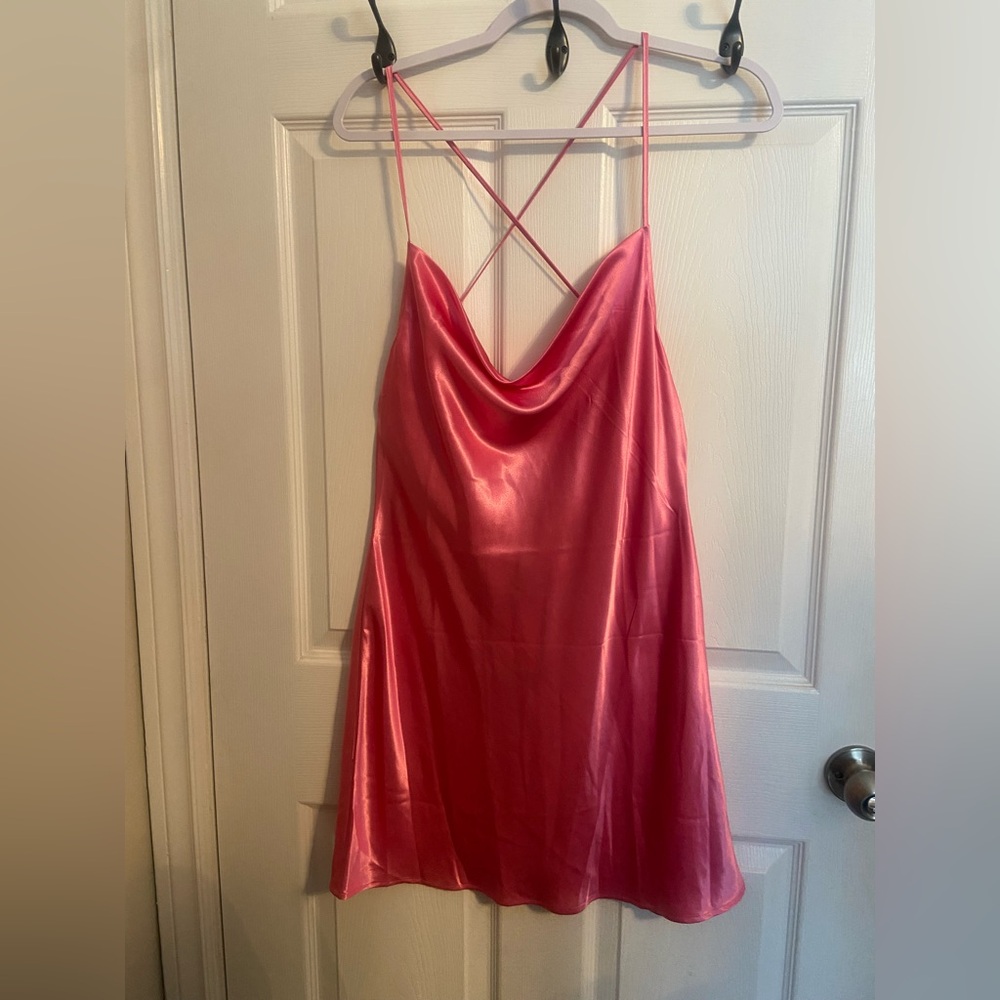 Satin Pink Slip Dress